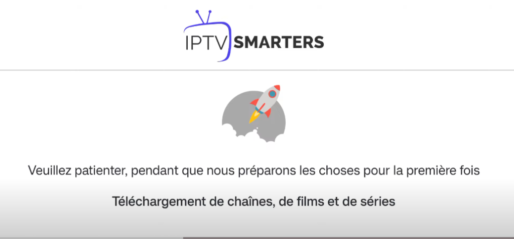 Écran de chargement d’IPTV Smarters Pro après le changement d’URL