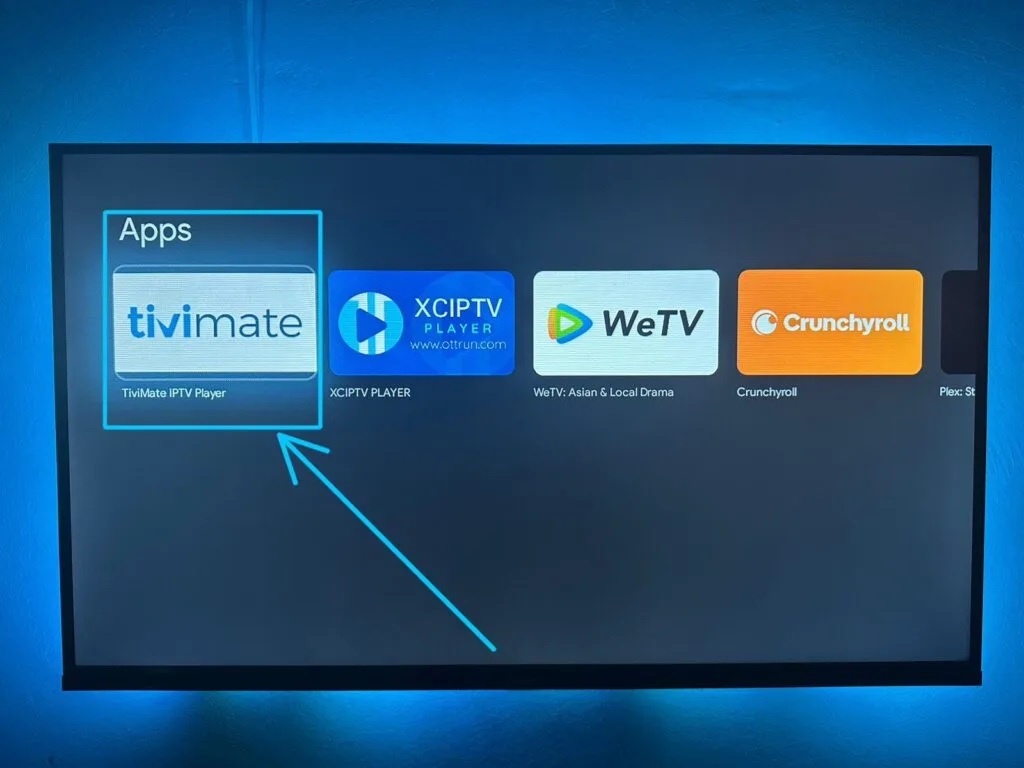 Ouvrir TiviMate depuis l’écran d’accueil d’Android TV