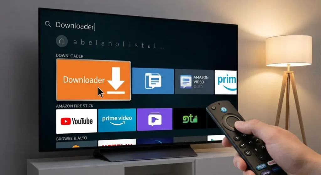 Recherche de l’application Downloader sur Fire TV Stick