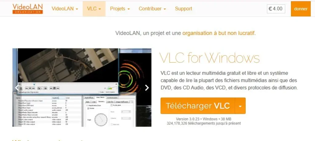 Télécharger VLC sur le site officiel de VideoLAN