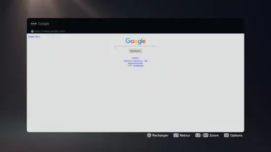 Recherche Google ouverte dans le navigateur caché de la PS5
