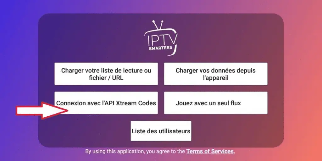 Choix du profil dans un lecteur IPTV de type Smarters