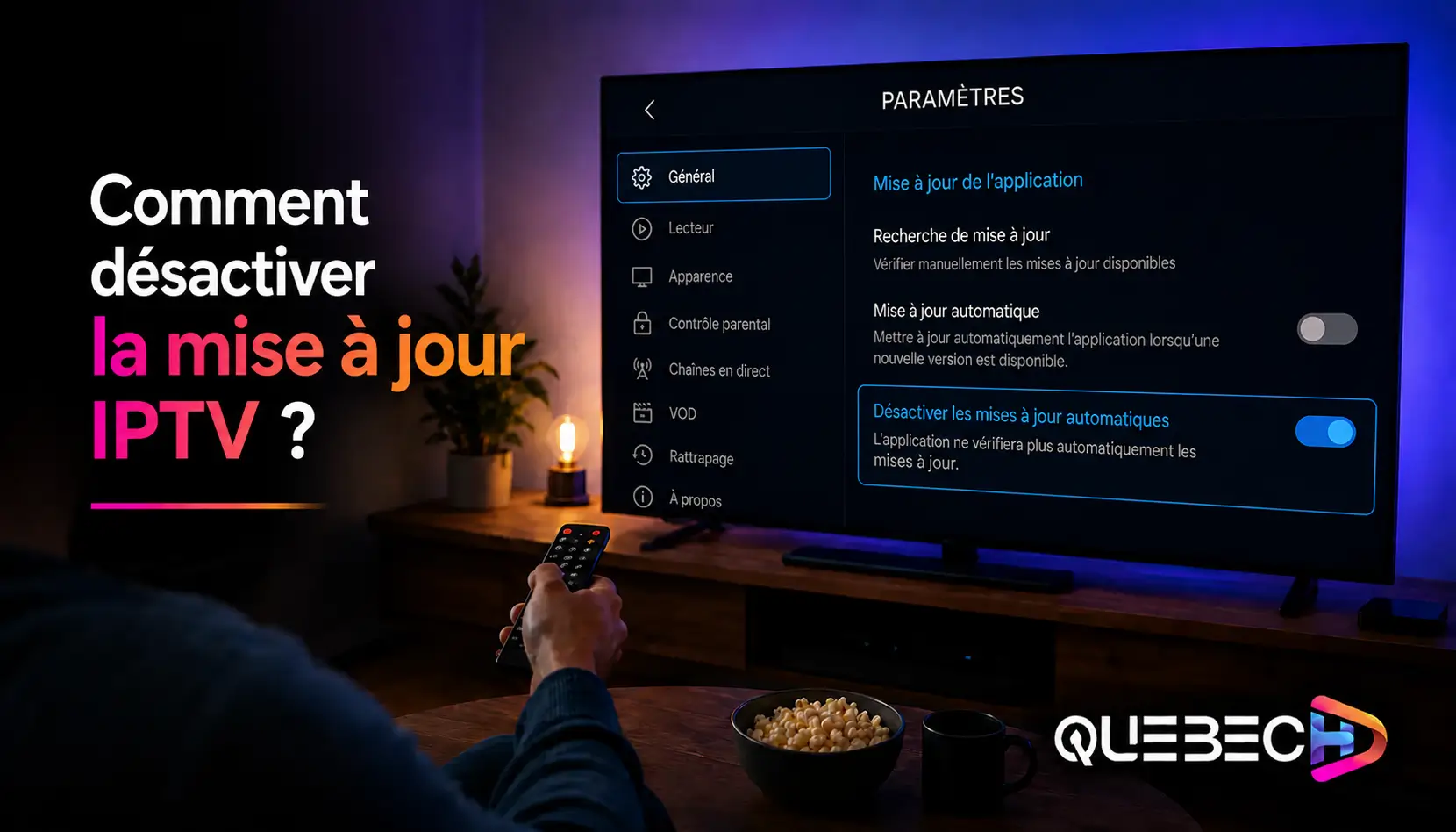 Comment désactiver la mise à jour IPTV ?