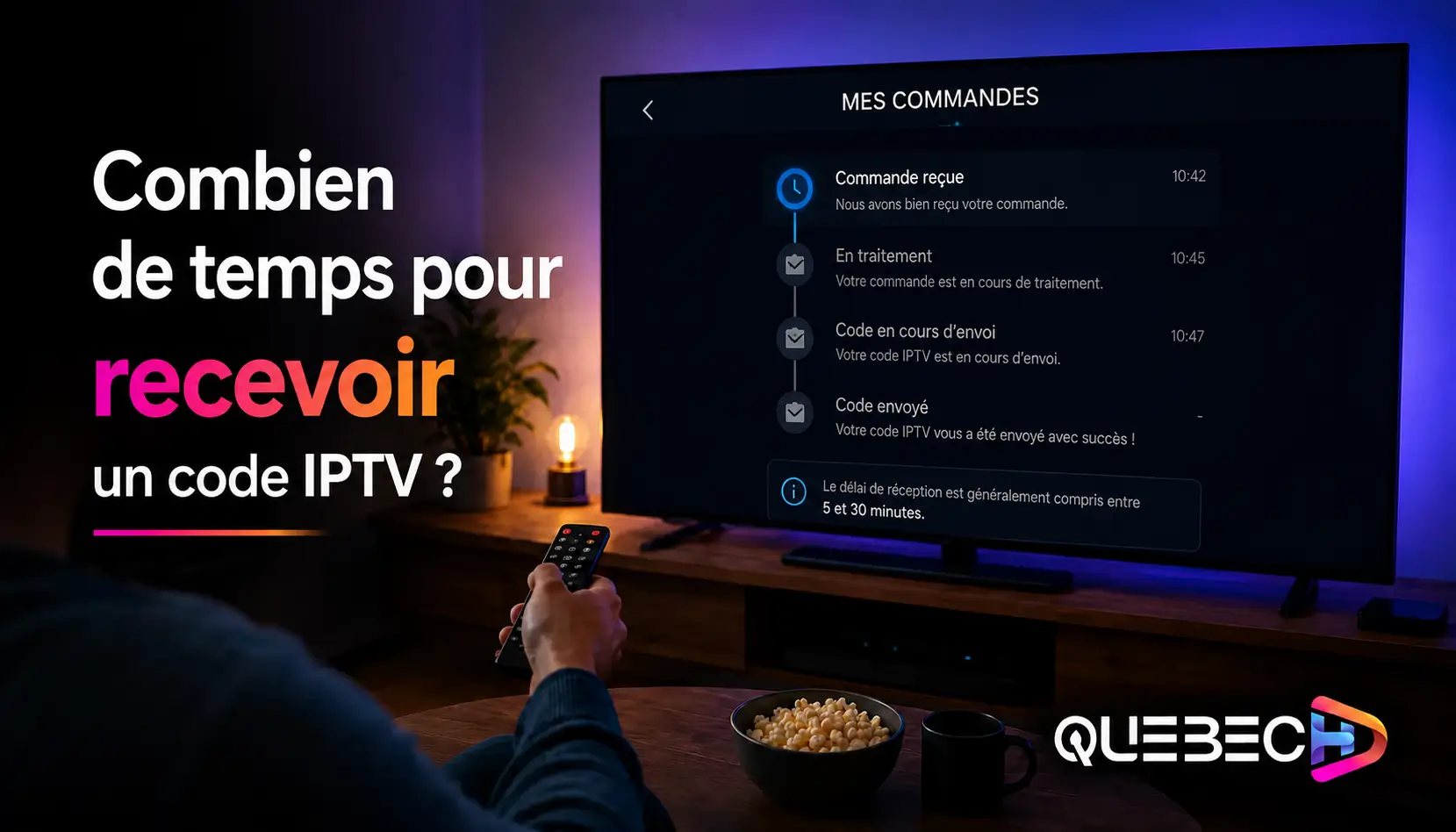 Combien de temps pour recevoir un code IPTV ?