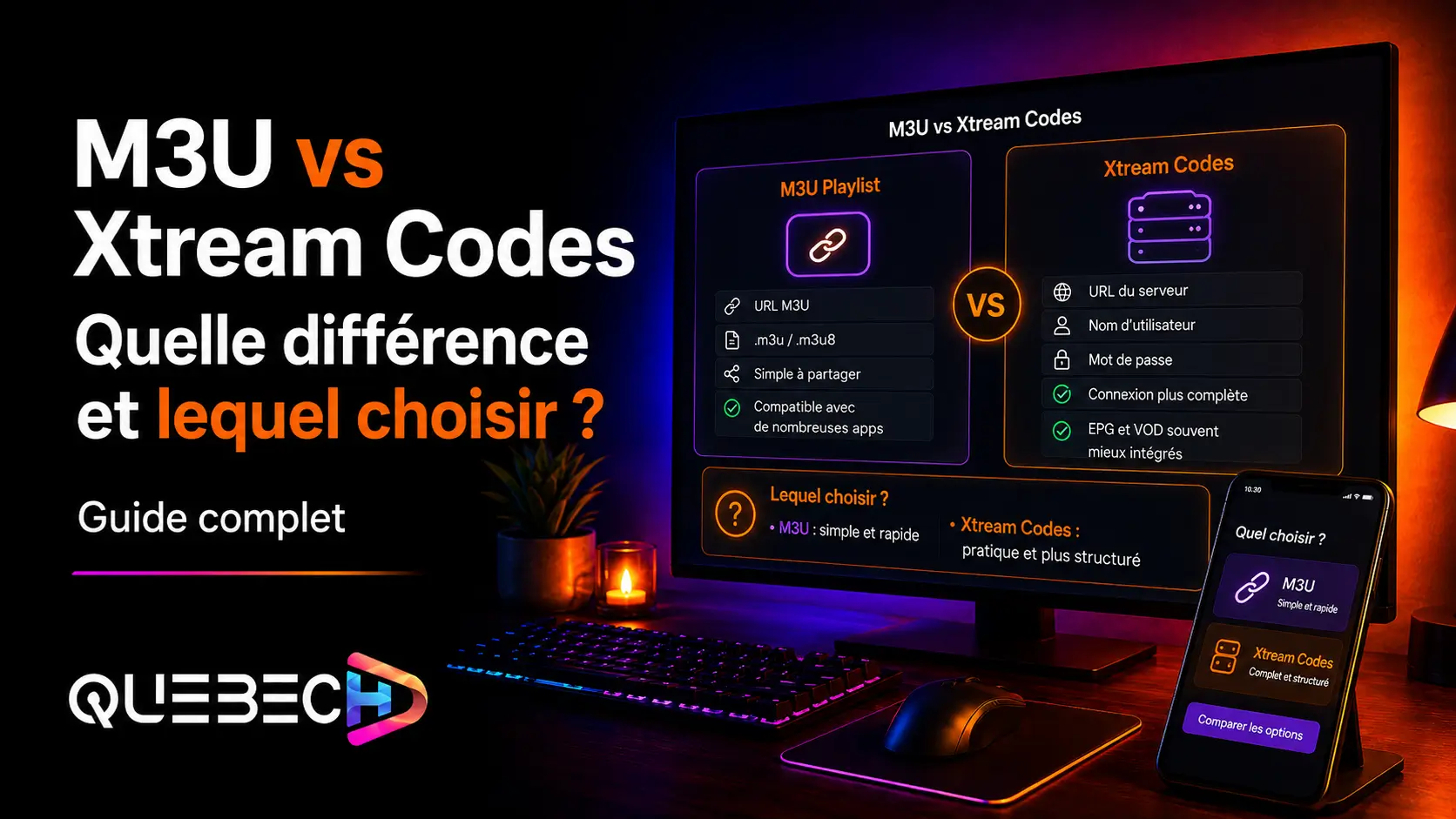 M3U vs Xtream Codes : quelle différence et lequel choisir ?