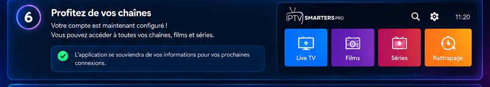 Accueil du lecteur IPTV après la connexion