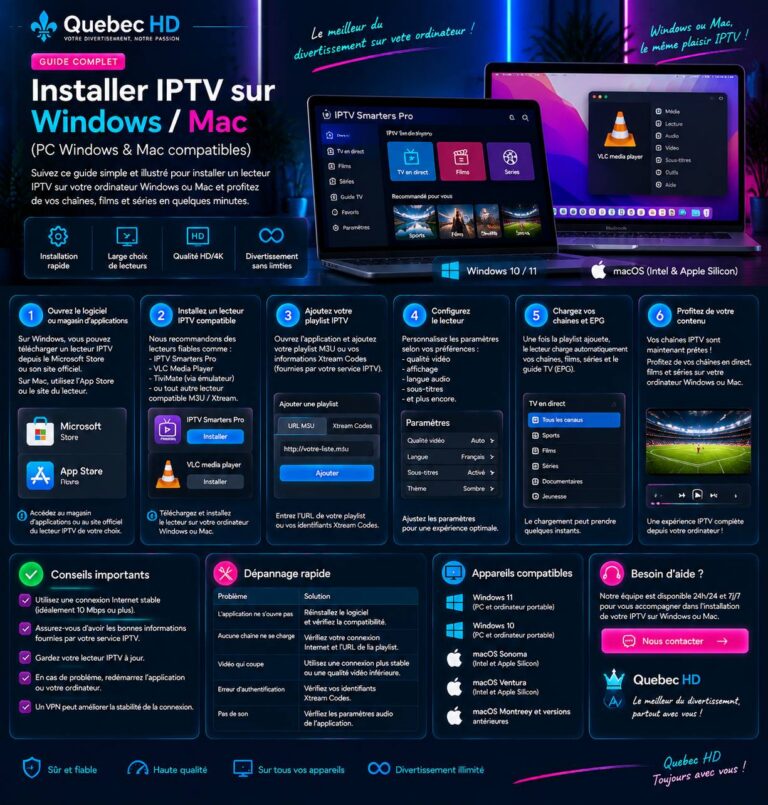 Guide IPTV Windows / Mac (PC Windows & Mac compatibles)